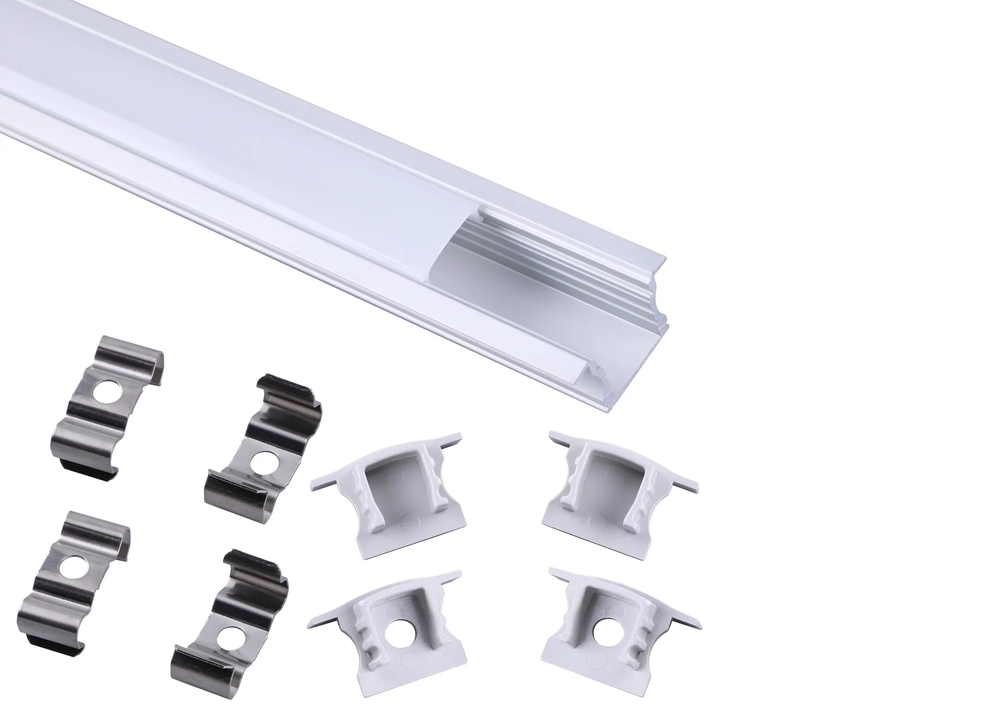 M7409  Tiras 2m, 17 x 15.3mm Recessed Aluminium Profile With Diffuser And Accessories